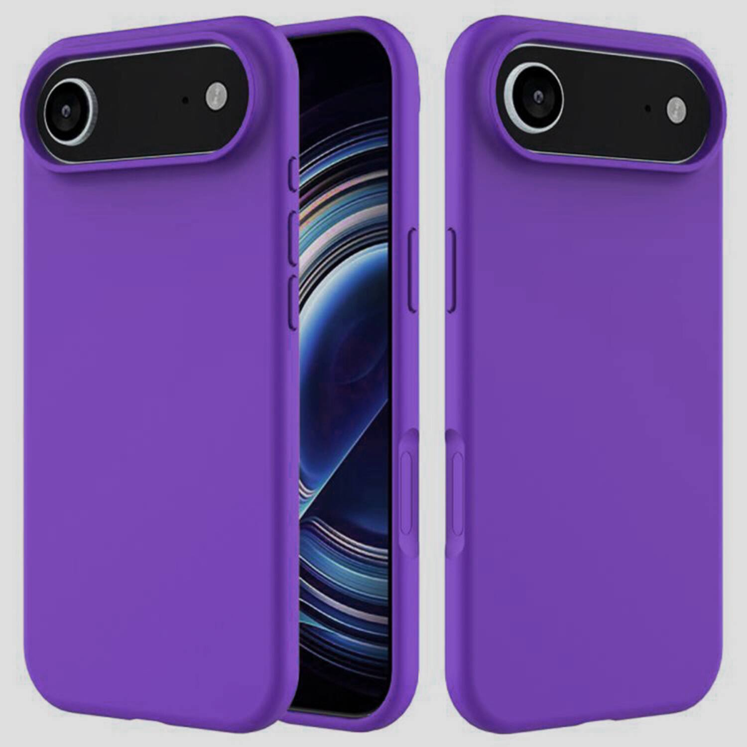 Angle. Home Collection - High Quality Silicone Soft Touch Slim Cover Air Case (6.6-inch) For Apple iphone 17 - Puple.