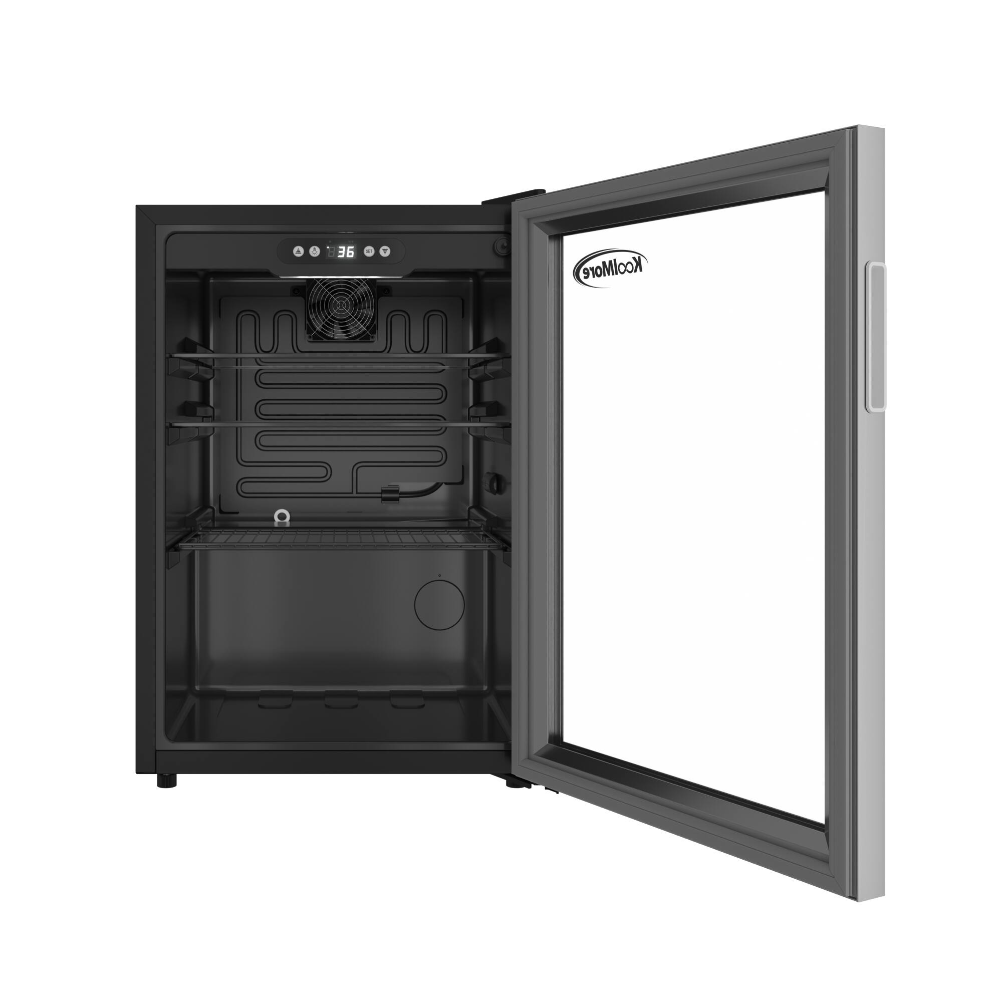 Alt View 5. Koolmore - 17 in. 70-Can Beverage Refrigerator with Stainless Steel Trim, 2.5 cu. ft. (KM-BR25SS) - Black.