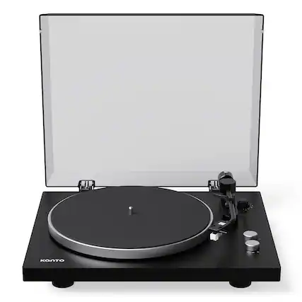 Front. Kanto - Kanto OBI3 Bluetooth 5.3 Turntable with Built-In Preamp - Matte Black.