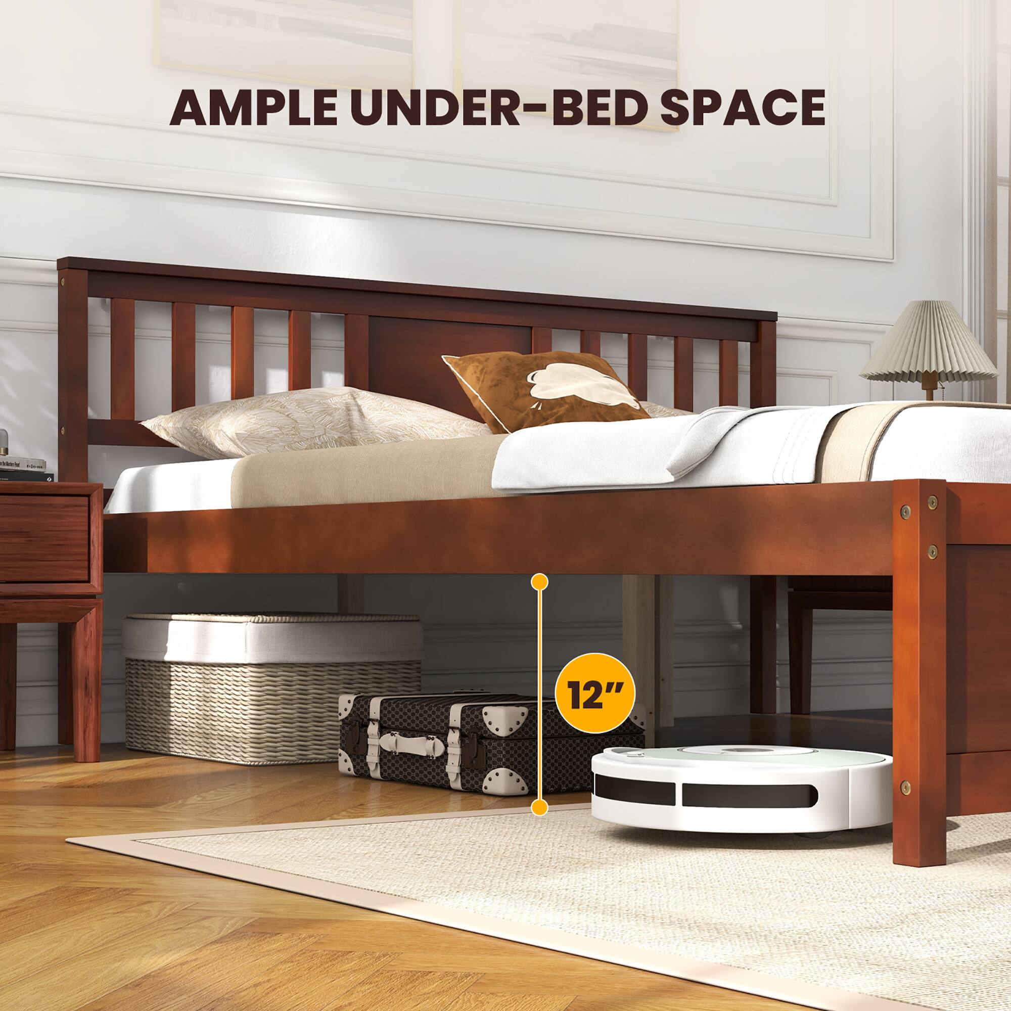 AMPLE UNDER-BED SPACE - 12"