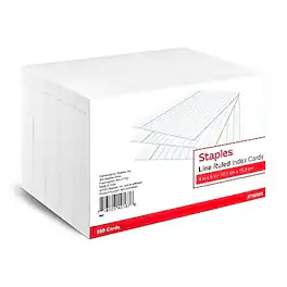 Staples - 4" x 6" Index Cards, Lined, 500/Pack - White