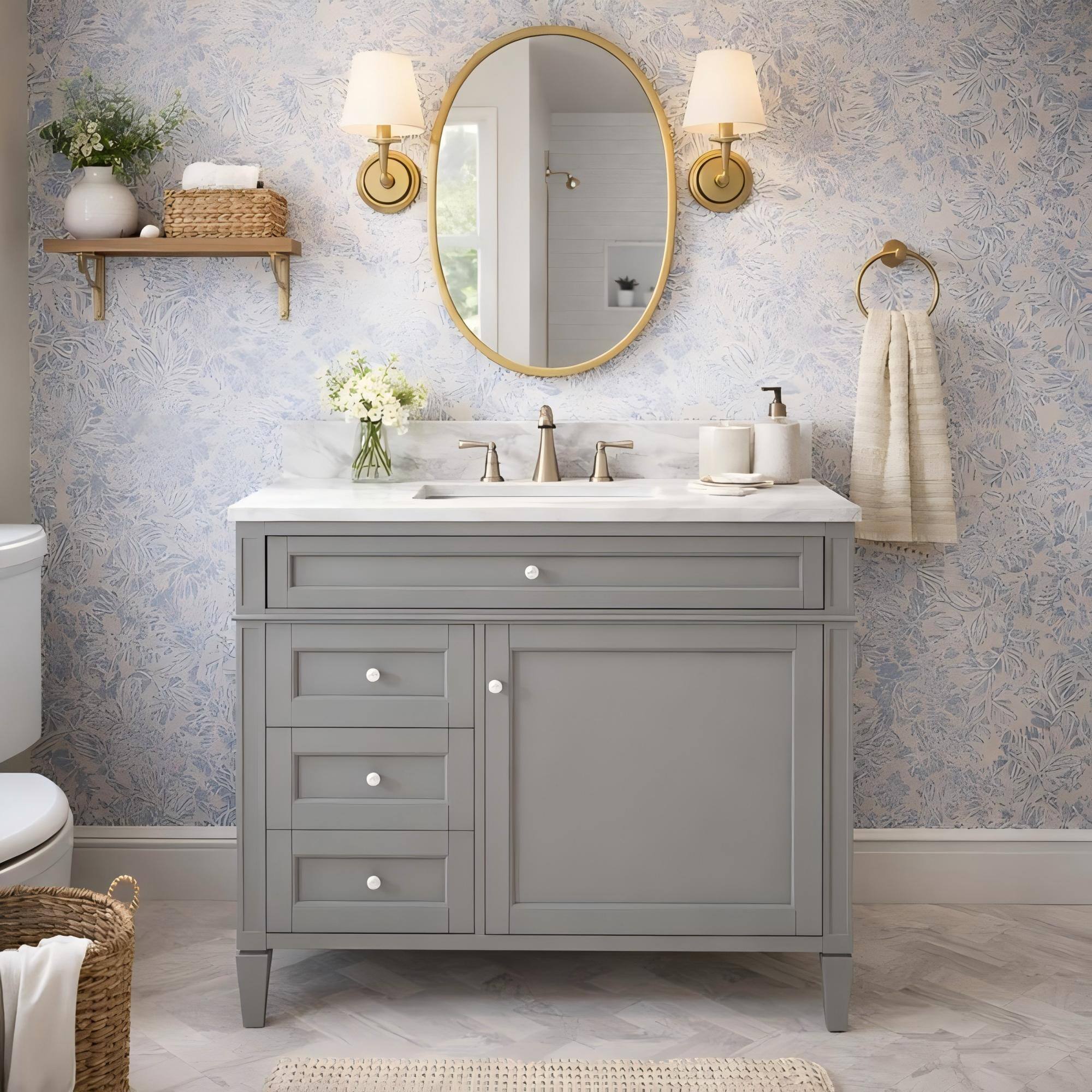 Alt View 2. Boyel Living - 36 Inch Modern Bathroom Vanity Cabinet Without Sink Solid Wood Frame Grey - Gray.