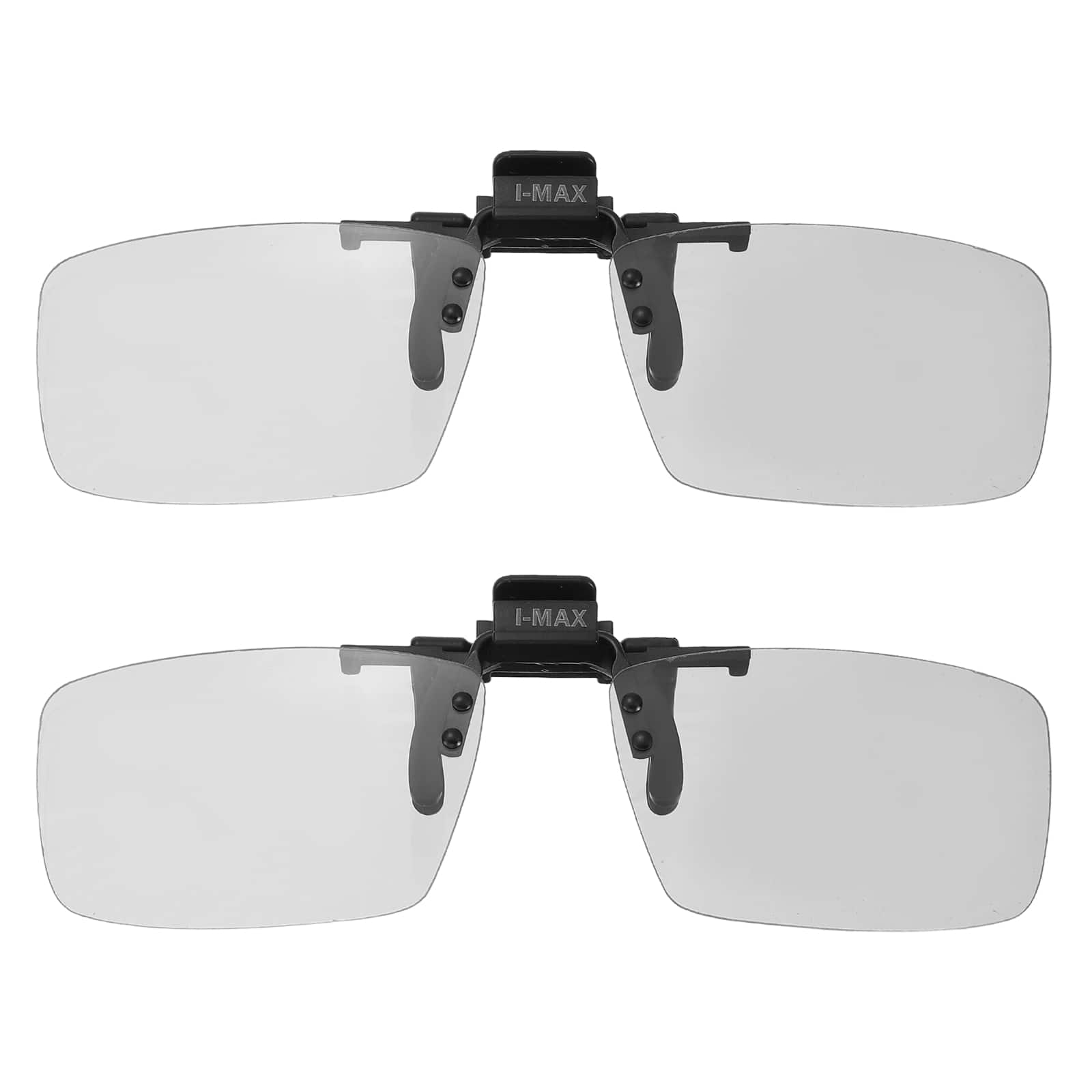 Unique Bargains - 2pcs Polarized Clip-on 3D Glasses, Passive 3D Viewing Frames for Image MAXimum Movies Theater Games TV - Black