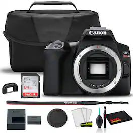 Canon - EOS Rebel SL3 DSLR Camera (Black, Body Only) (3453C001) + EOS Bag + Sandisk Ultra 64GB (International Version)