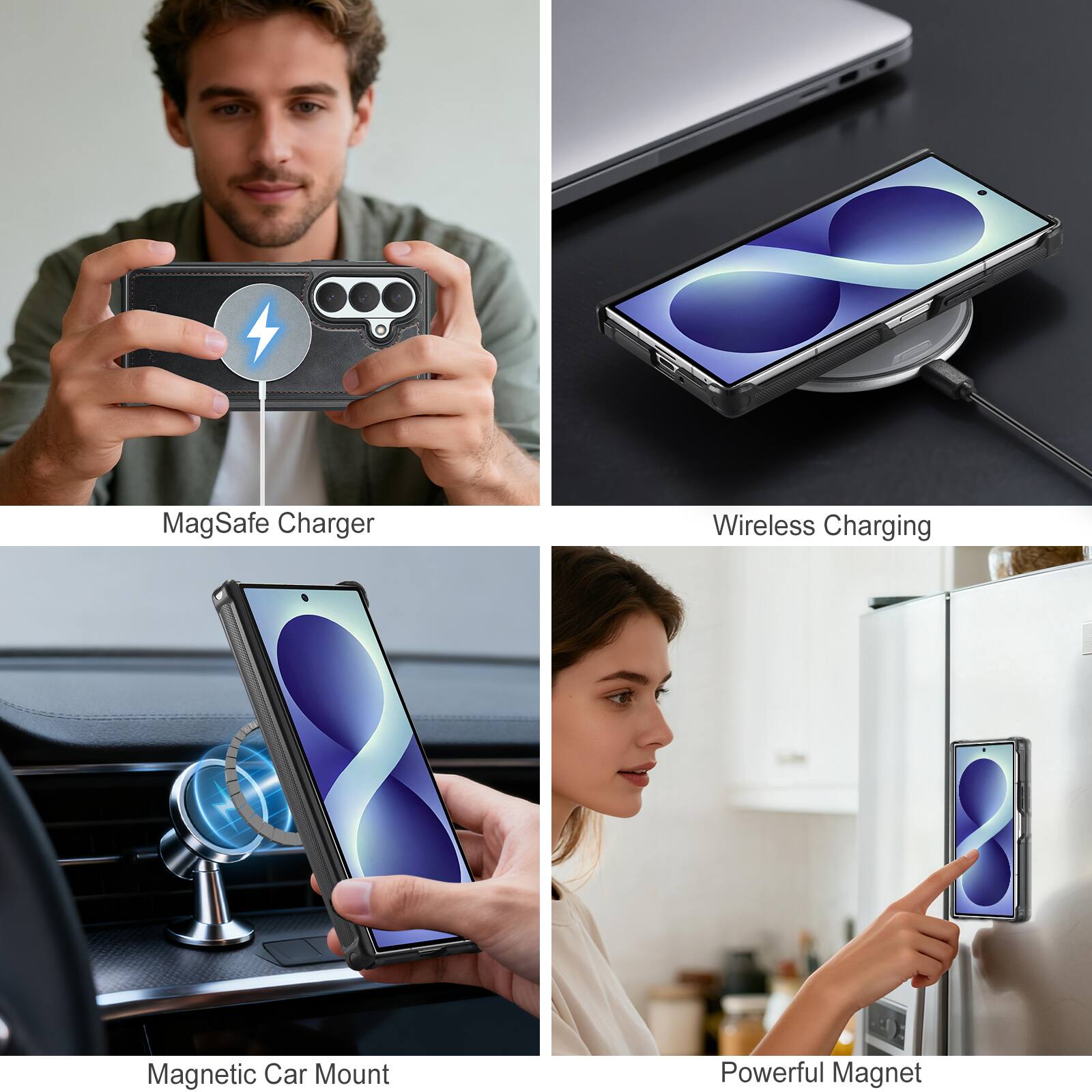 MagSafe Charger  
Wireless Charging  
Magnetic Car Mount  
Powerful Magnet