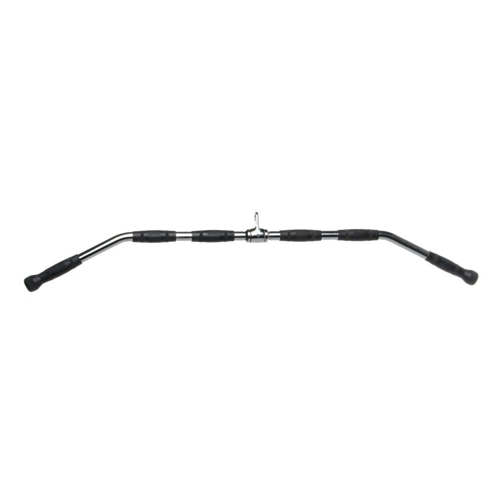 Front. Power Systems - Revolving Lat Pulldown Bar – 48" Chrome Cable Machine Lat Bar Attachment - Black.