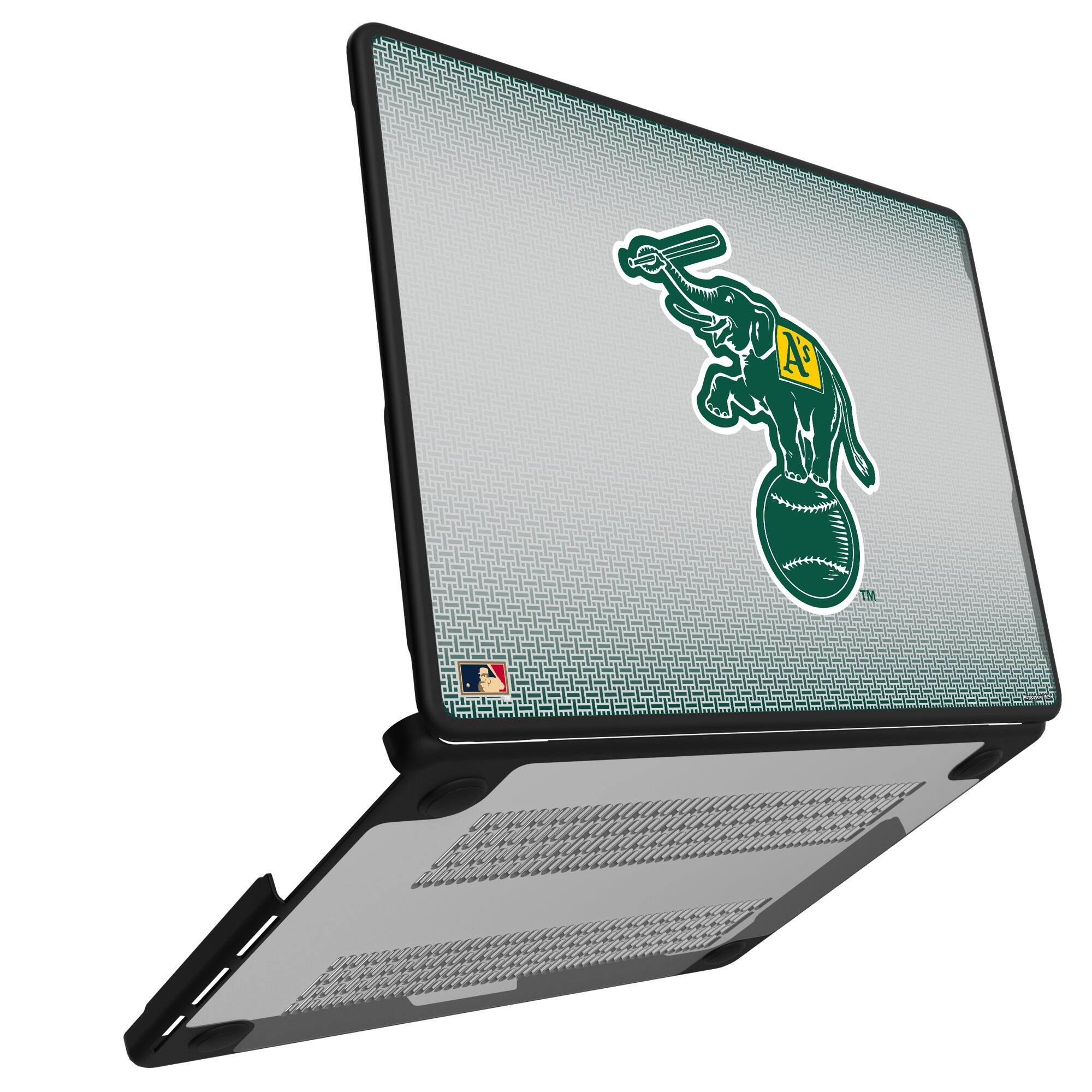 Alt View 1. Keyscaper - Oakland Athletics Linen MacBook Case - Pro 16 in - Multicolor.