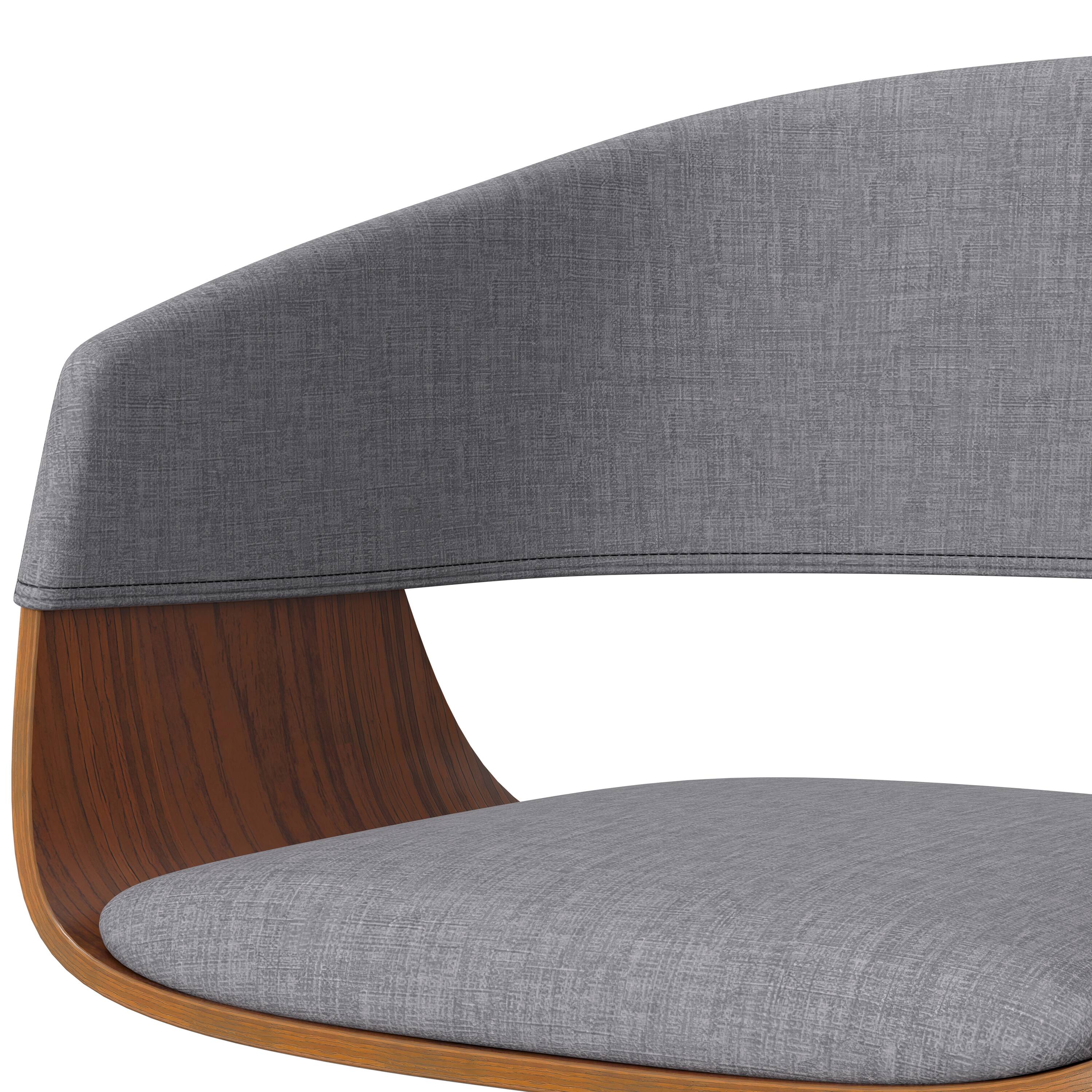 Alt View 7. Simpli Home - Lowell Mid Century Modern 33 inch Adjustable Swivel Bar Stool in Light Grey Linen Look Fabric - Light Grey.