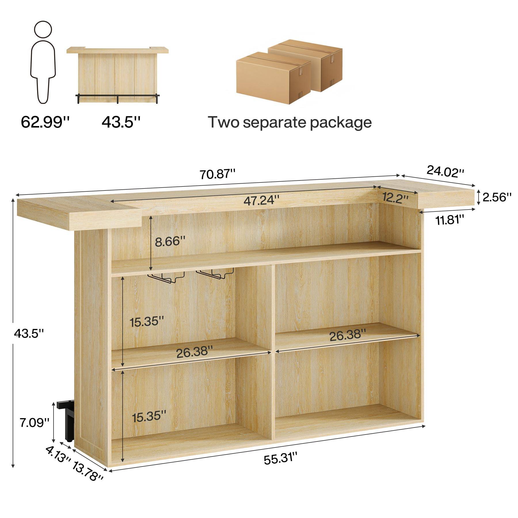 62.99"  
43.5"  
Two separate package  
70.87" 47.24" 8.66"  
24.02" 12.2" 2.56" 11.81"  
43.5"  
15.35" 26.38"  
26.38"  
7.09" 4.13" 13.78"  
15.35"  
55.31"