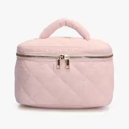 Hynes Eagle - Quilted Top Handle Toiletry Bag - Soft Pink