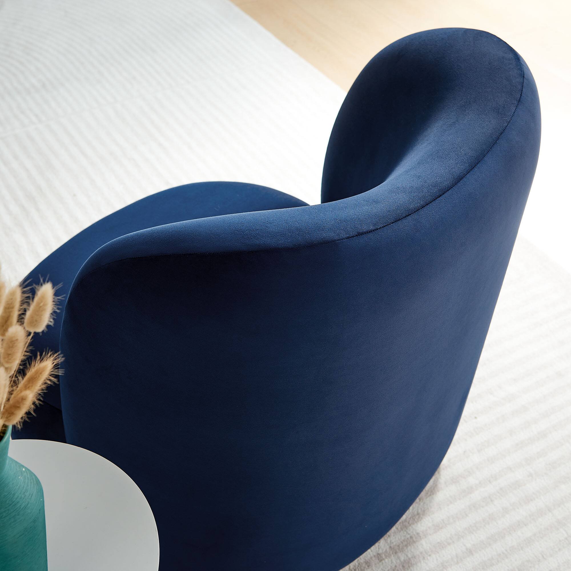 Alt View 1. Modway - Monroe Performance Velvet Accent Chair by Modway - Midnight Blue Walnut.