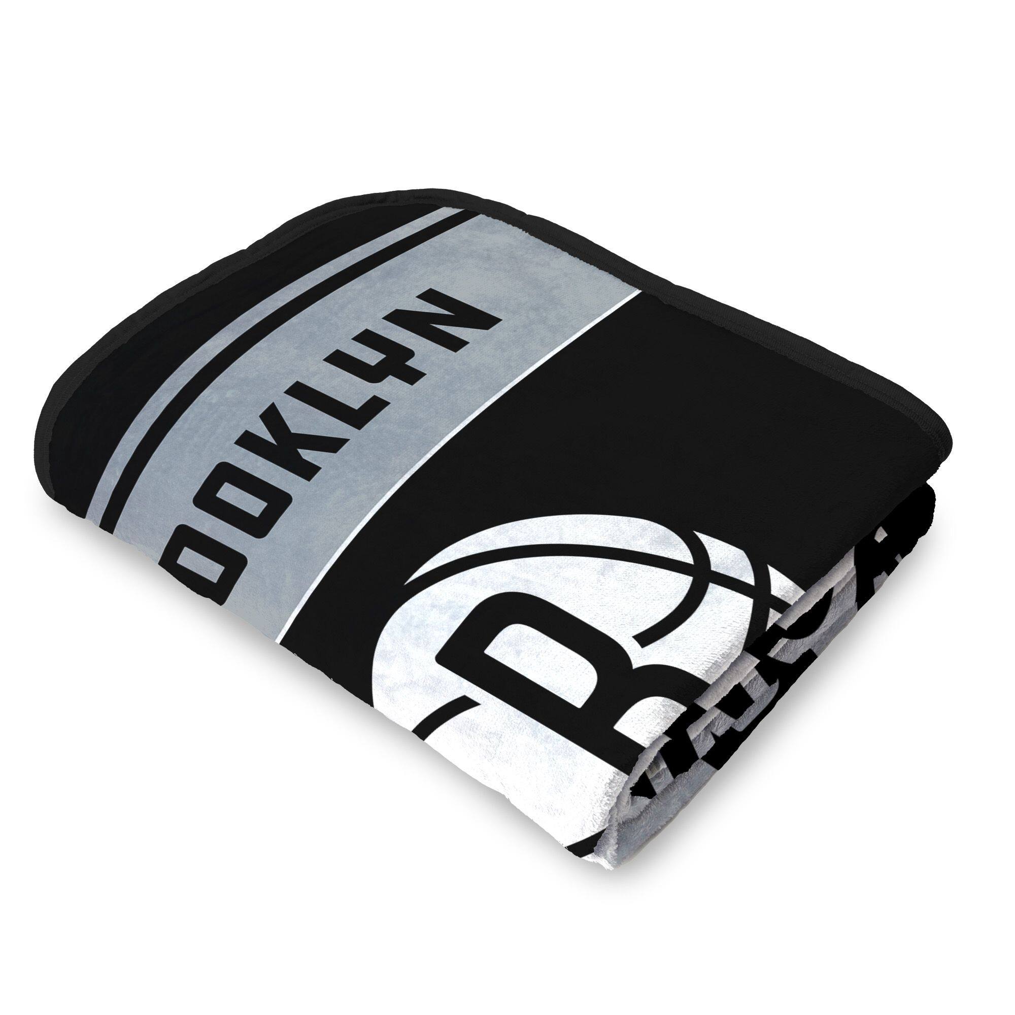 Left. Sweet Home Collection - NBA Brooklyn Nets 46" x 60" Raschel Throw Blanket - Black.
