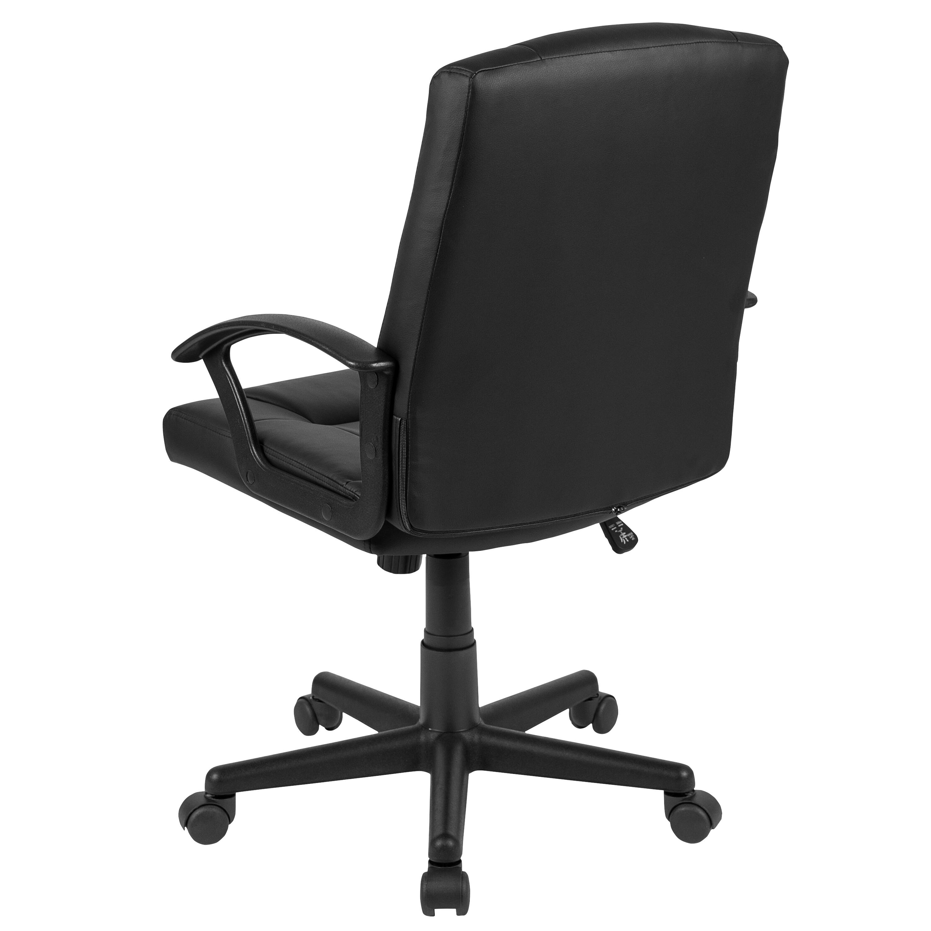 Alt View 5. Emma + Oliver - Fundamentals Mid-Back Padded Task Office Chair with Arms - Black.