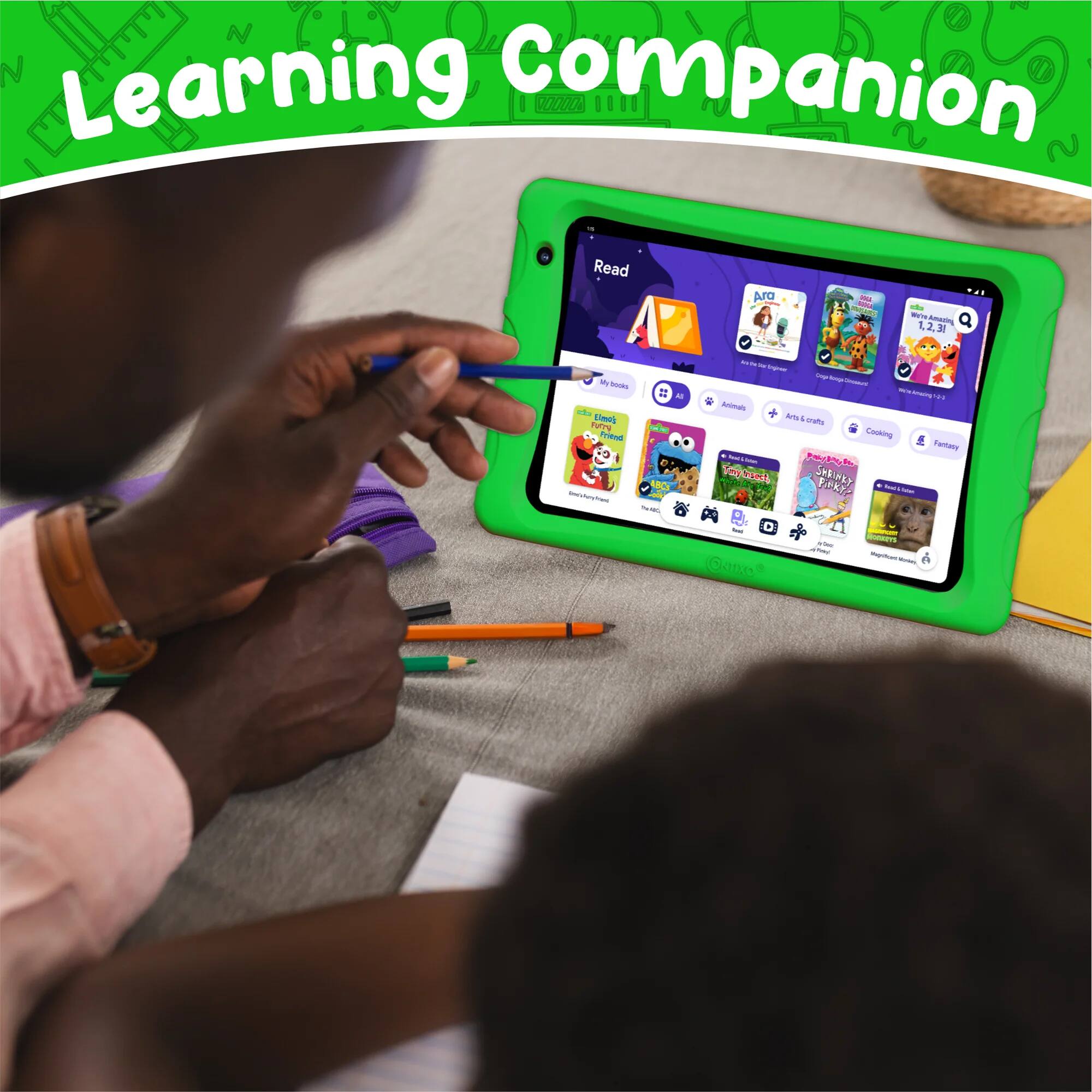 Learning Companion
Read
Animals
Arts & crafts
Cooking
Fantasy
1.2.3.1
We're Amazed
My books
Ask CMs
SIE FKY
O ETI
AI