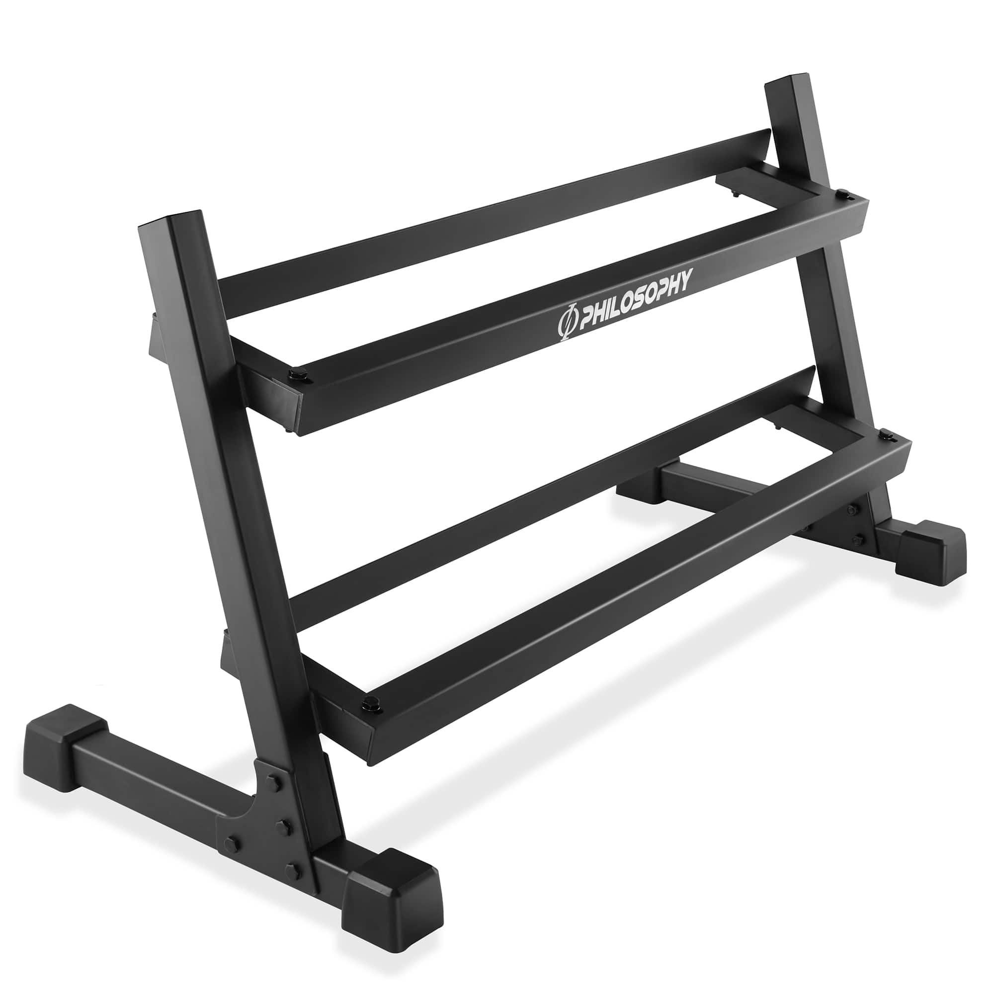 Philosophy Gym - Commercial Dumbbell Rack - Heavy-Duty - Black