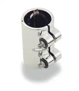 Gibraltar Hardware - 1.5" Chrome Inline Drum Rack Bar Connector, Durable Drum Rack Extension Clamp for Joining Two 1.5" Rack Tubes End-to-End