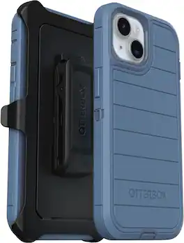 OtterBox - Defender Series Pro Hard Shell for Apple iPhone 17e, iPhone 16e, iPhone 15, iPhone 14, iPhone 13 - Baby Blue Jeans (Blue)