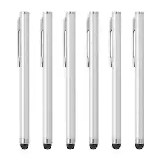 Front. Unique Bargains - Stylus Pens for Touch Screens, 6pcs High Precision Universal Bling Metal Capacitive Pen for Touch Screen Devices Phone - Silver.