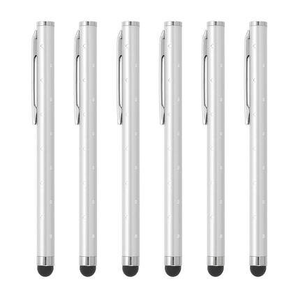Front. Unique Bargains - Stylus Pens for Touch Screens, 6pcs High Precision Universal Bling Metal Capacitive Pen for Touch Screen Devices Phone - Silver.