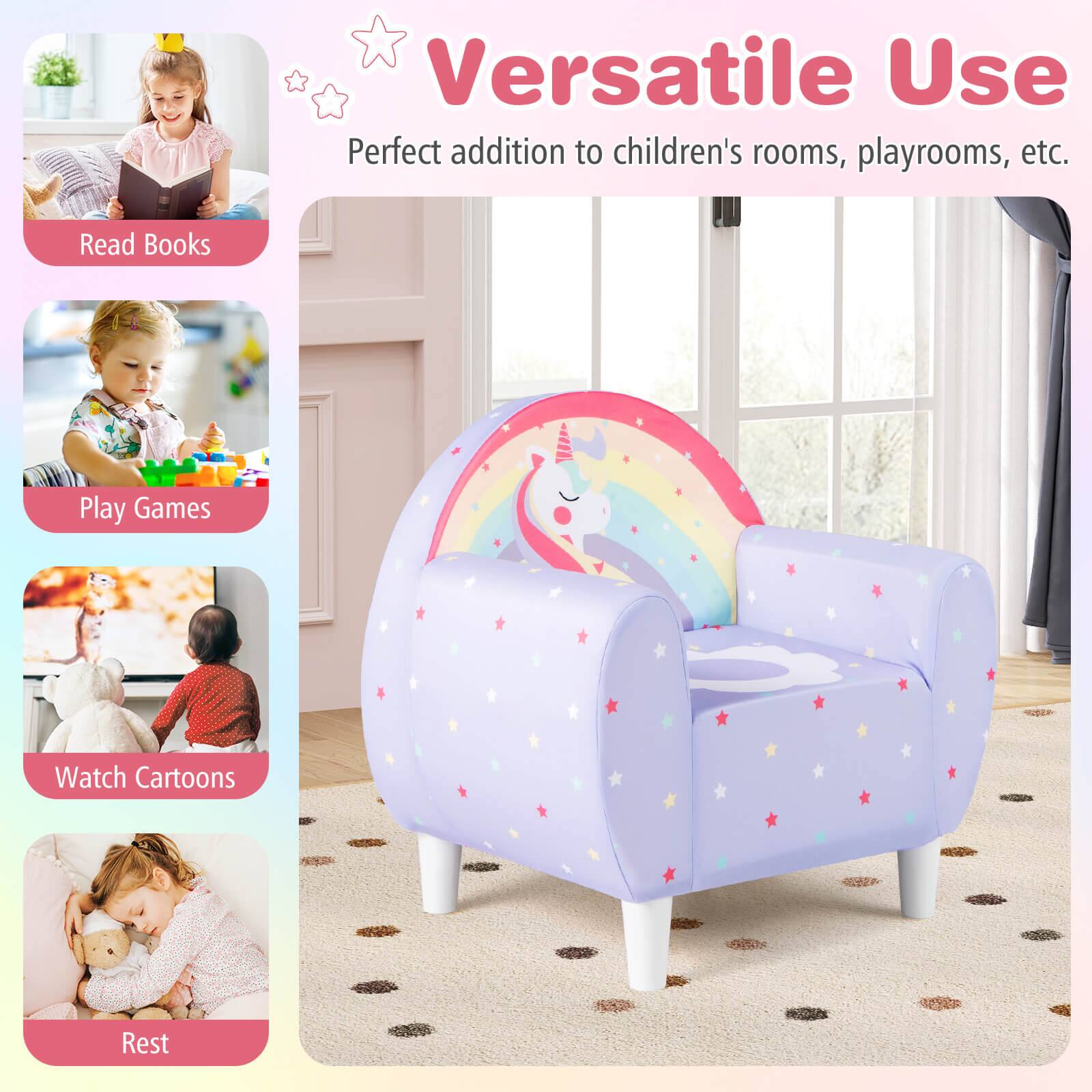 Versatile Use  
Perfect addition to children's rooms, playrooms, etc.

- Read Books
- Play Games
- Watch Cartoons
- Rest