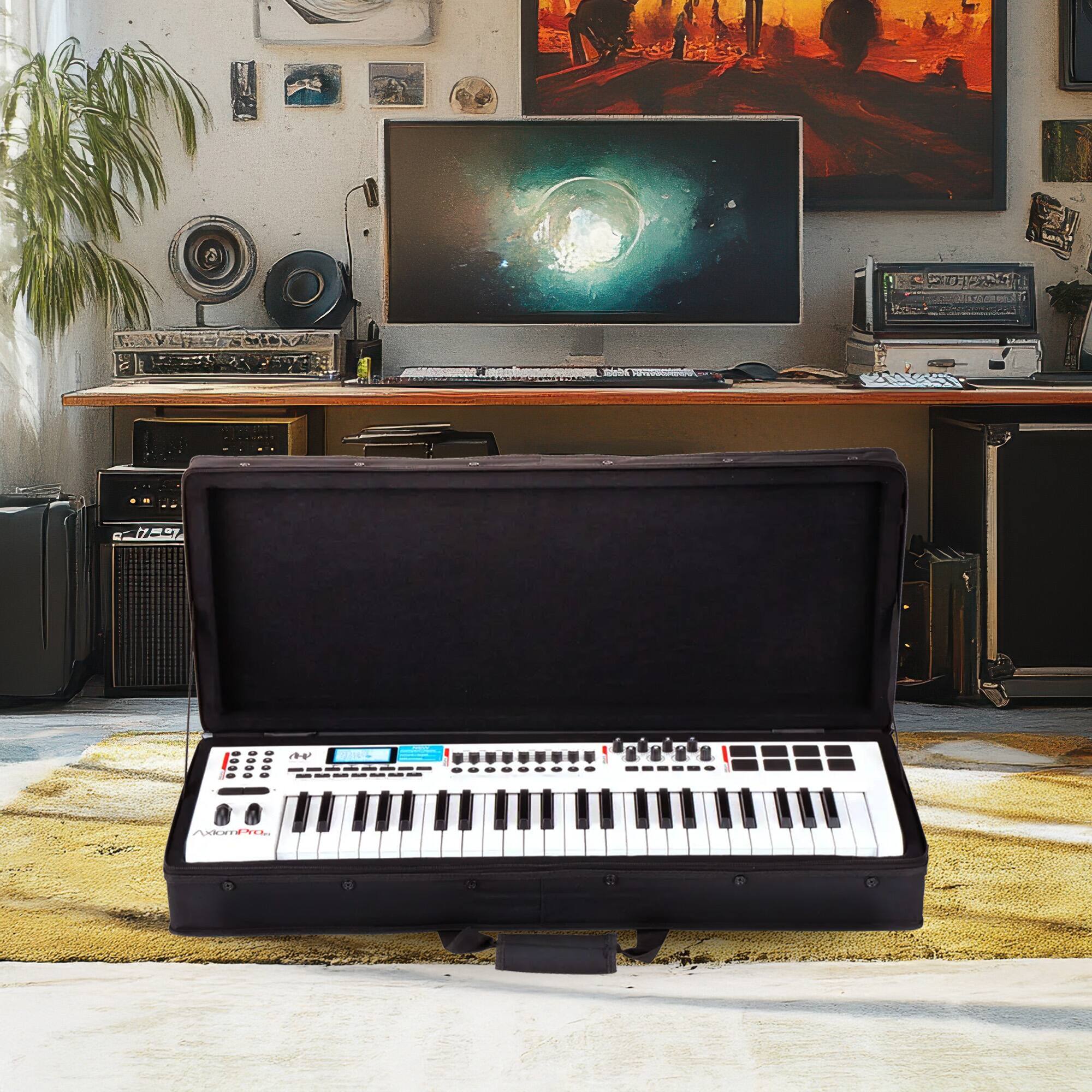 Alt View 2. SKB - SKB 32”x12” DJ Controller & Small MIDI Keyboard Soft Case Padded Bag, Black.