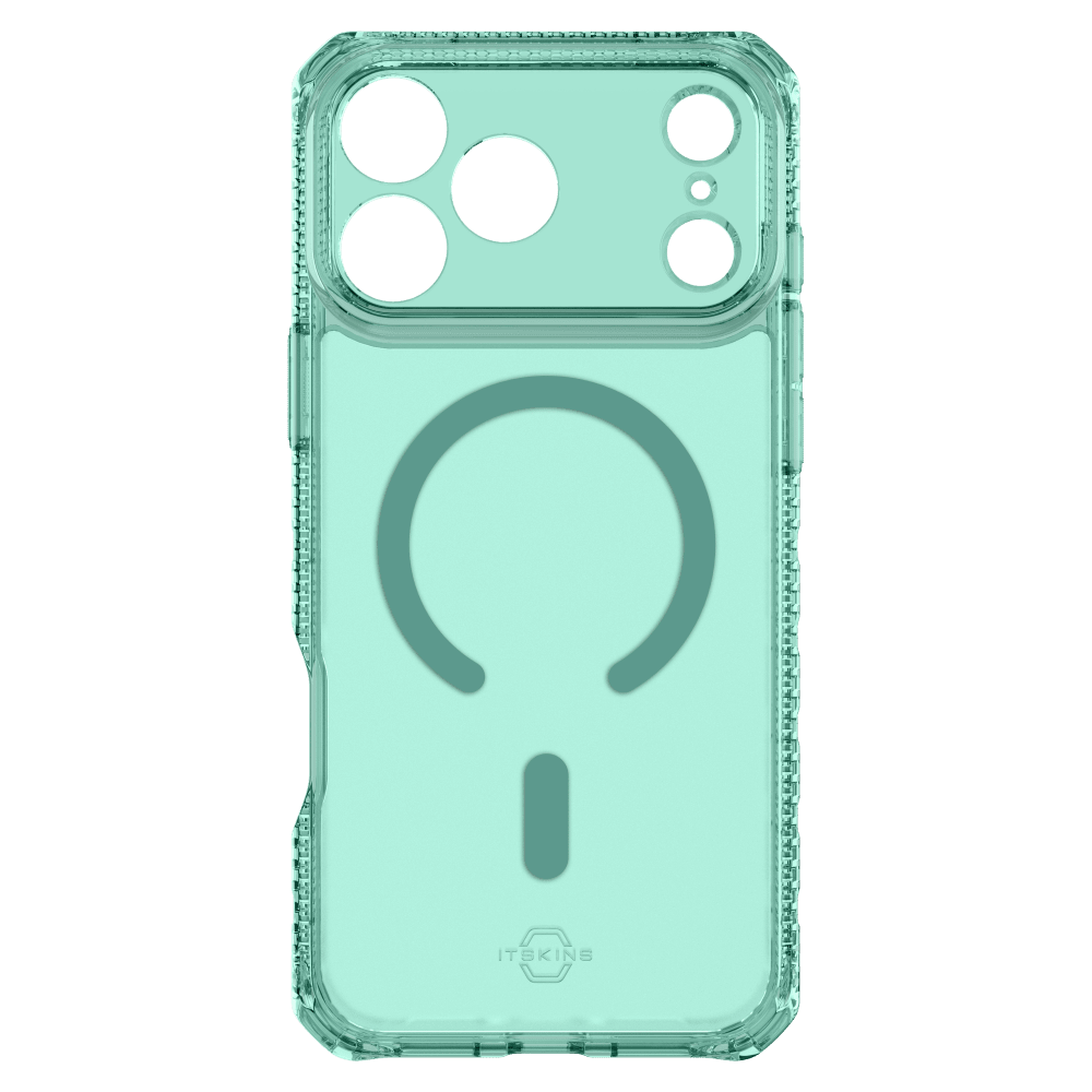 Alt View 3. Itskins - HYBRID R // VAPOR MagSafe Case for Apple iPhone 17 Pro - Light Green.
