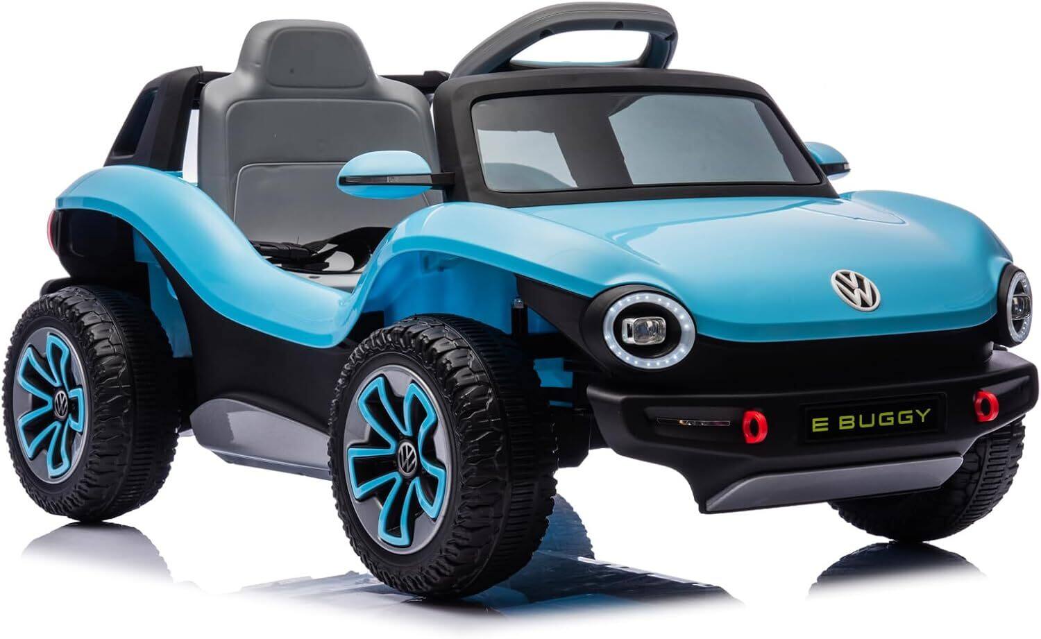 Front. Qeetex - Licensed Volkswagen Kids Electric 12V Ride-On Car with Remote Control, Blue for Best Kids Gift.