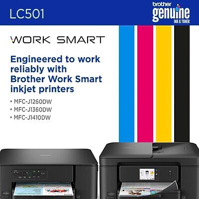 LC501 brother genuine INX & TONER WORK SMART Engineered to work reliably with Brother Work Smart inkjet printers MFC-J1260DW MFC-J1360DW MFC-J1410DW
