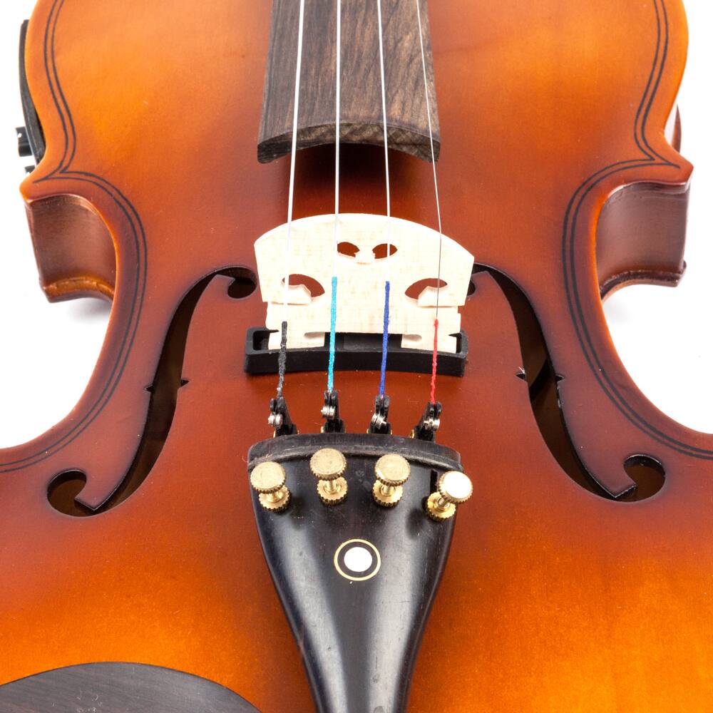 Alt View 1. Winado - 4/4 Solid Wood EQ Violin Case Bow Violin Strings Shoulder Rest Electronic Tuner Connecting Wire Cloth Matte - Matte.