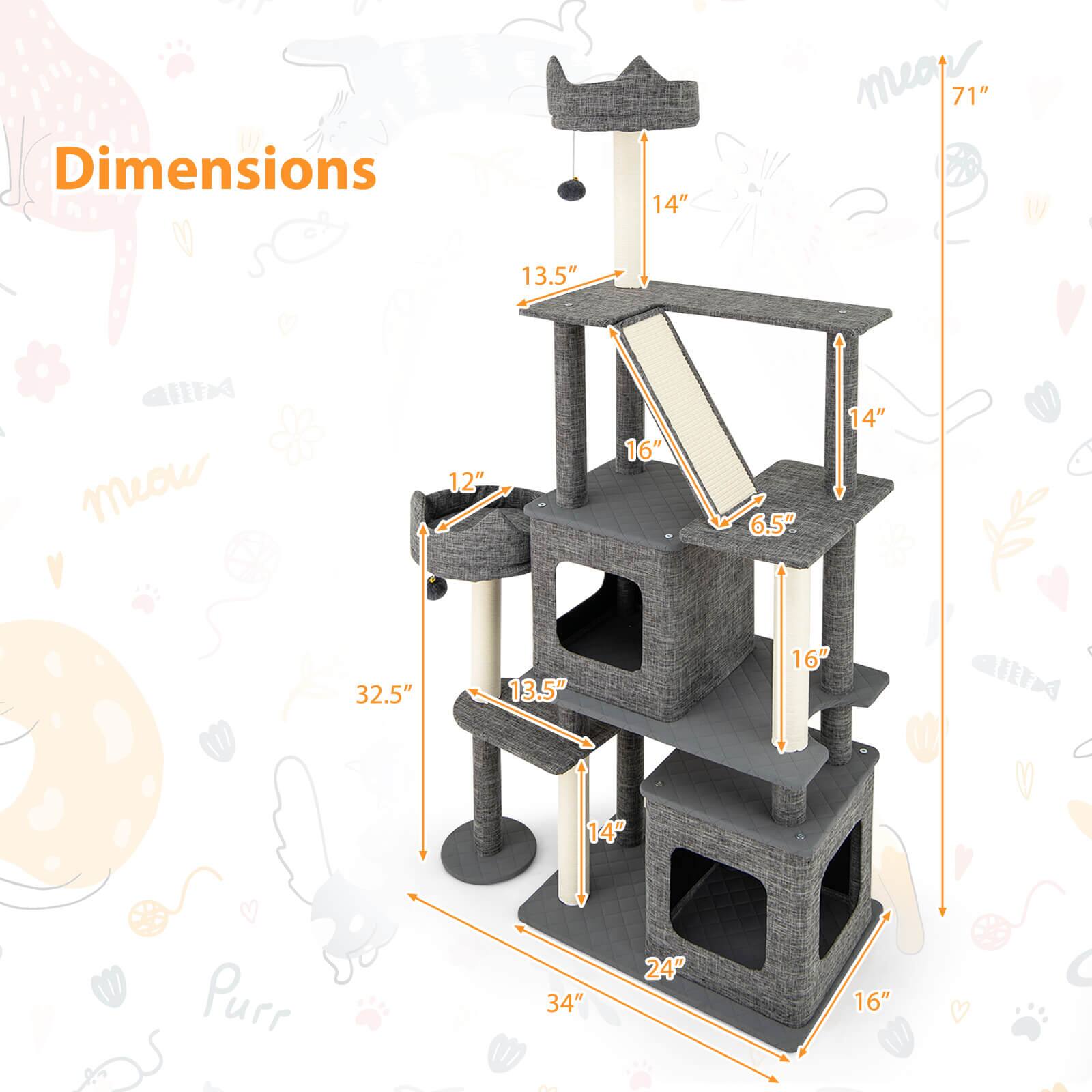 Dimensions  
14" x 13.5" x 6.5" x 16" x 14" x 16" x 14" x 13.5" x 16" x 32.5" x 12" x 34" x 24" x 16" x 71"