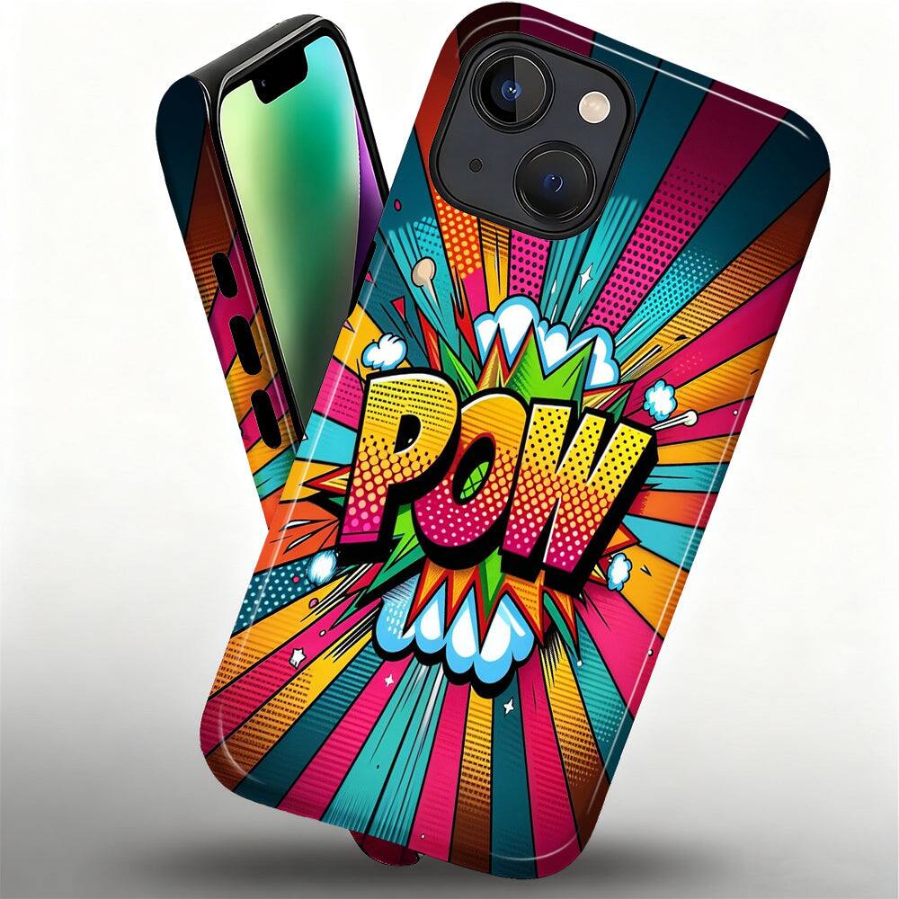 Alt View 1. Finnhomy - Smartphone Case for iPhone 14 Plus - POW Burst Design 2 Layer Military Protection Anti Slip Grip - POW Burst for iPhone 14 Plus.