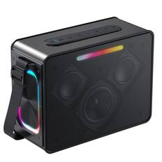 Front. Dazzed Corner - Bluetooth Speaker with Deep Bass, 36H Playtime - Black.