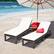 Alt View 1. Costway - 2PC Patio Rattan Lounge Chair Chaise Recliner Back Adjustable Cushioned W/Wheels - White.