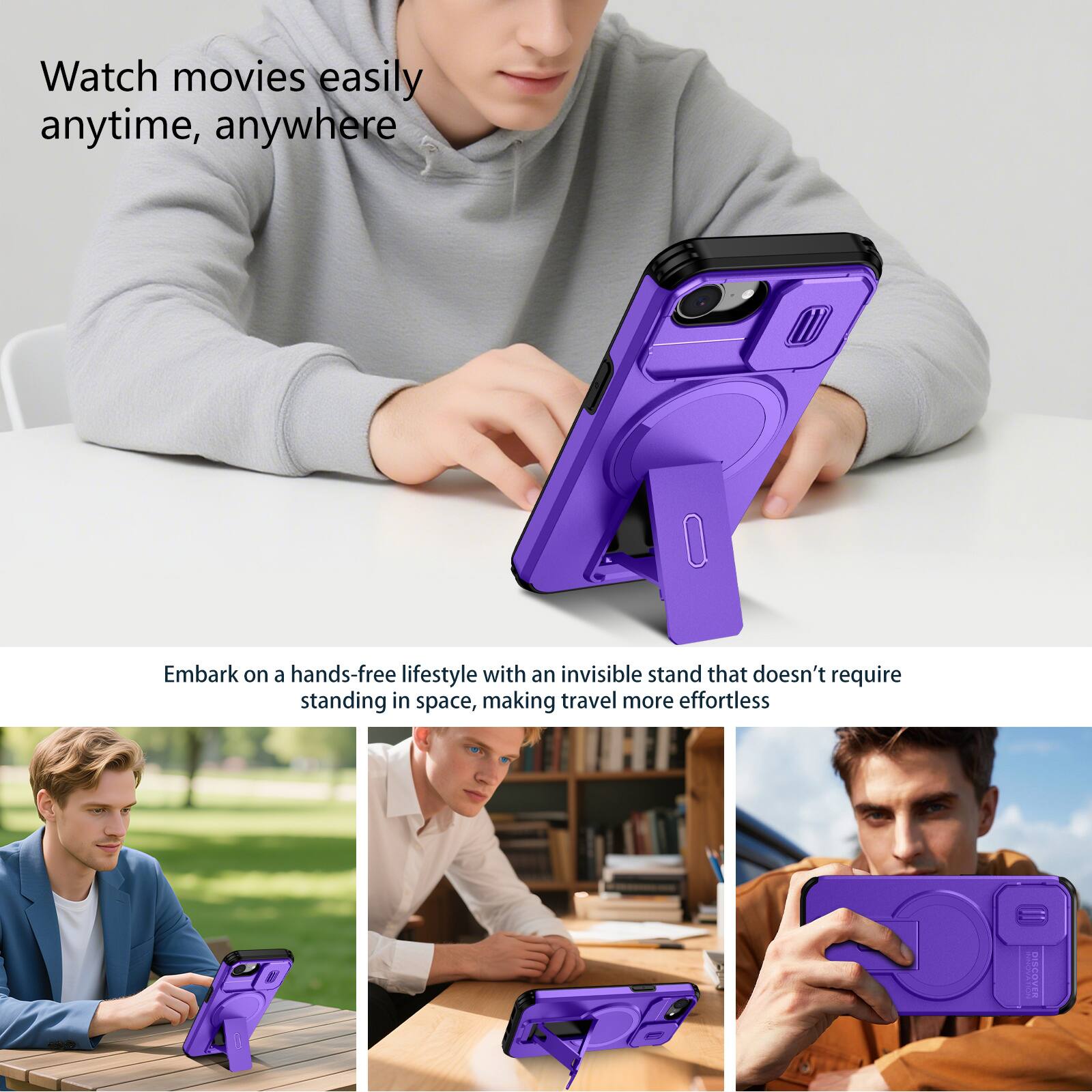 Dteck Magnetic Case for Apple iPhone 17e / 16e with Sliding Camera ...