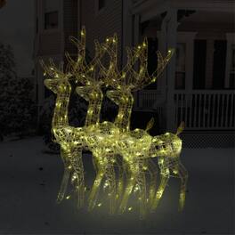 vidaXL - Acrylic Reindeer Christmas Decorations 3 pcs 47.2" - Warm white
