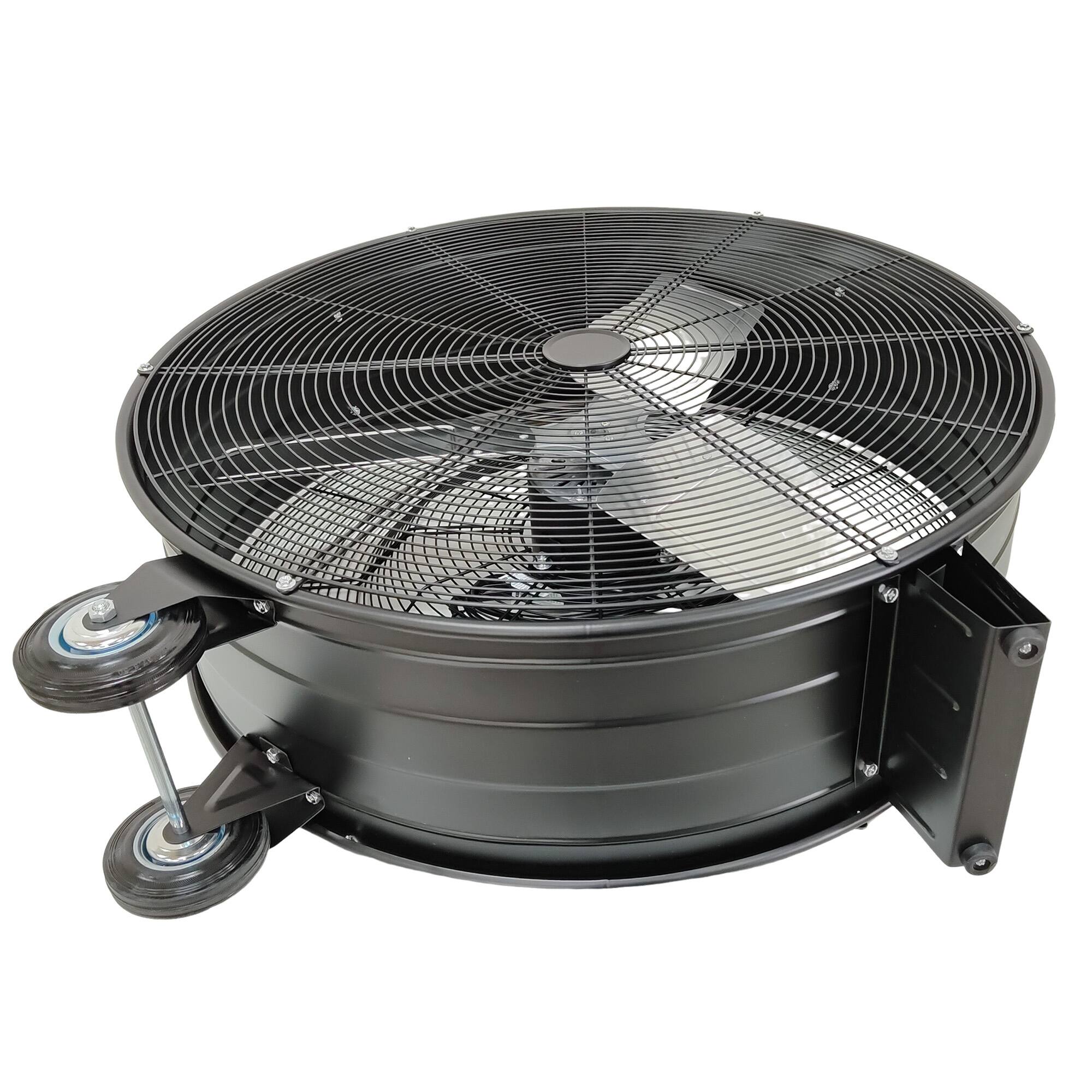 Alt View 2. Loheer - 30 In High Velocity Drum Fan, 2 Speed Heavy Duty Industrial Fan, With Wheels & Handle Garage, Warehouse, Workshop - Black.