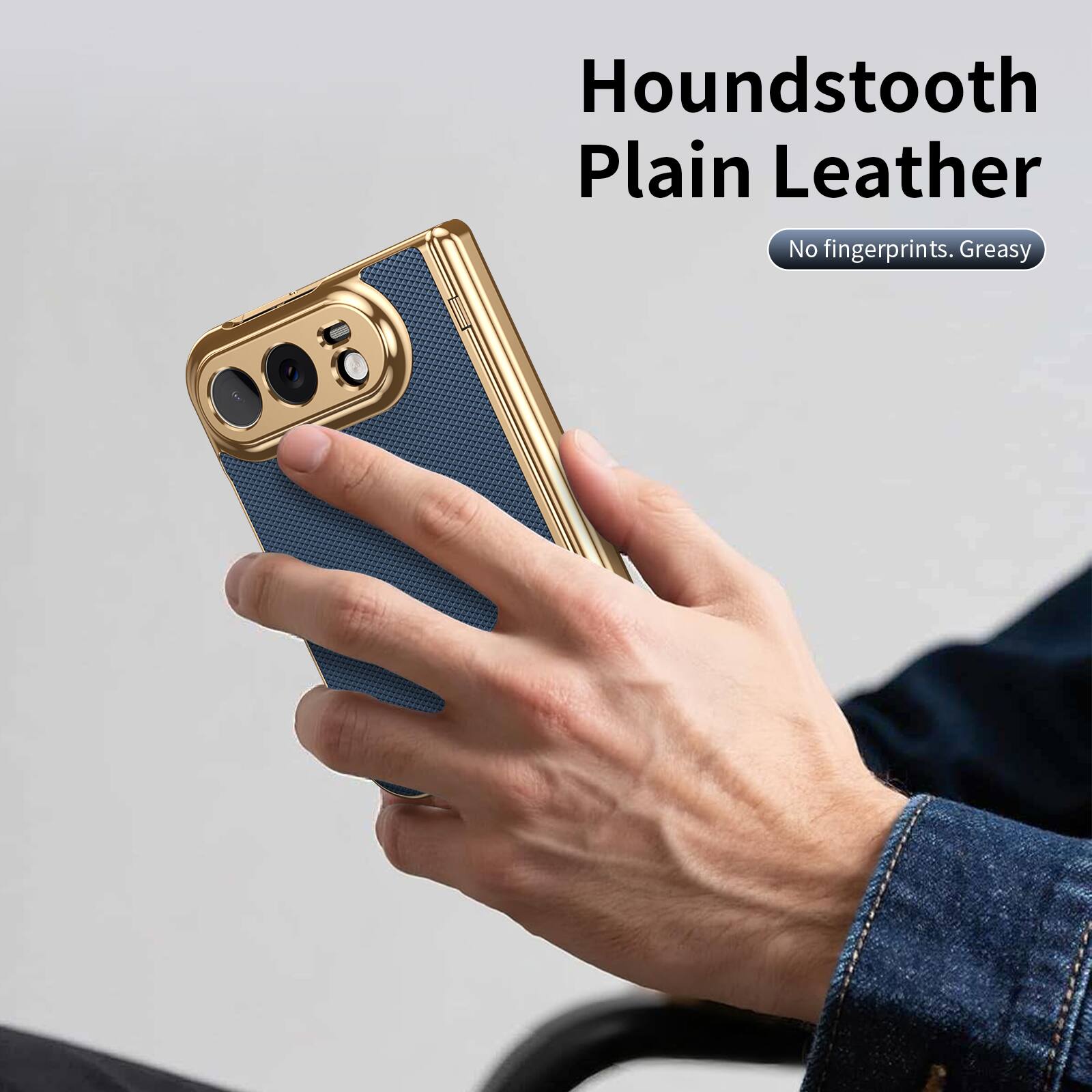 Houndstooth Plain Leather  
No fingerprints. Greasy