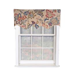 RLF Home - Silvia Regal 100% Cotton Rod Pocket Lined Window Valance 50" x 17" - Multi