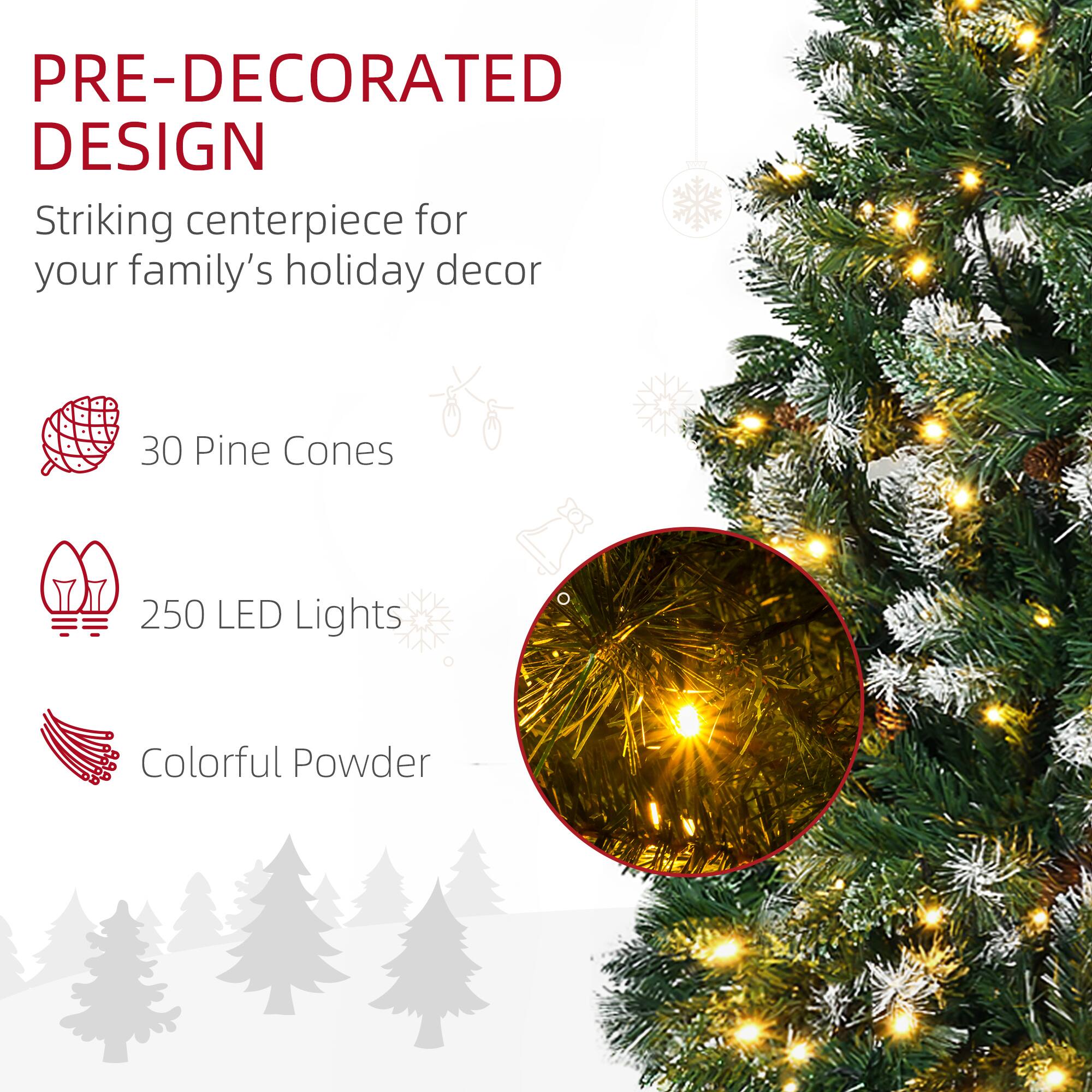 PRE-DECORATED DESIGN

Striking centerpiece for your family's holiday decor

- 30 Pine Cones
- 250 LED Lights
- Colorful Powder