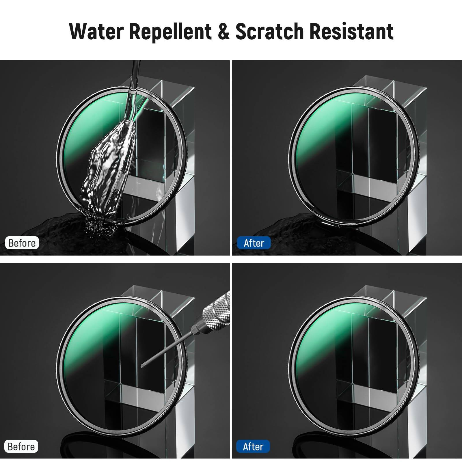 Water Repellent & Scratch Resistant

Before
After

Before
After