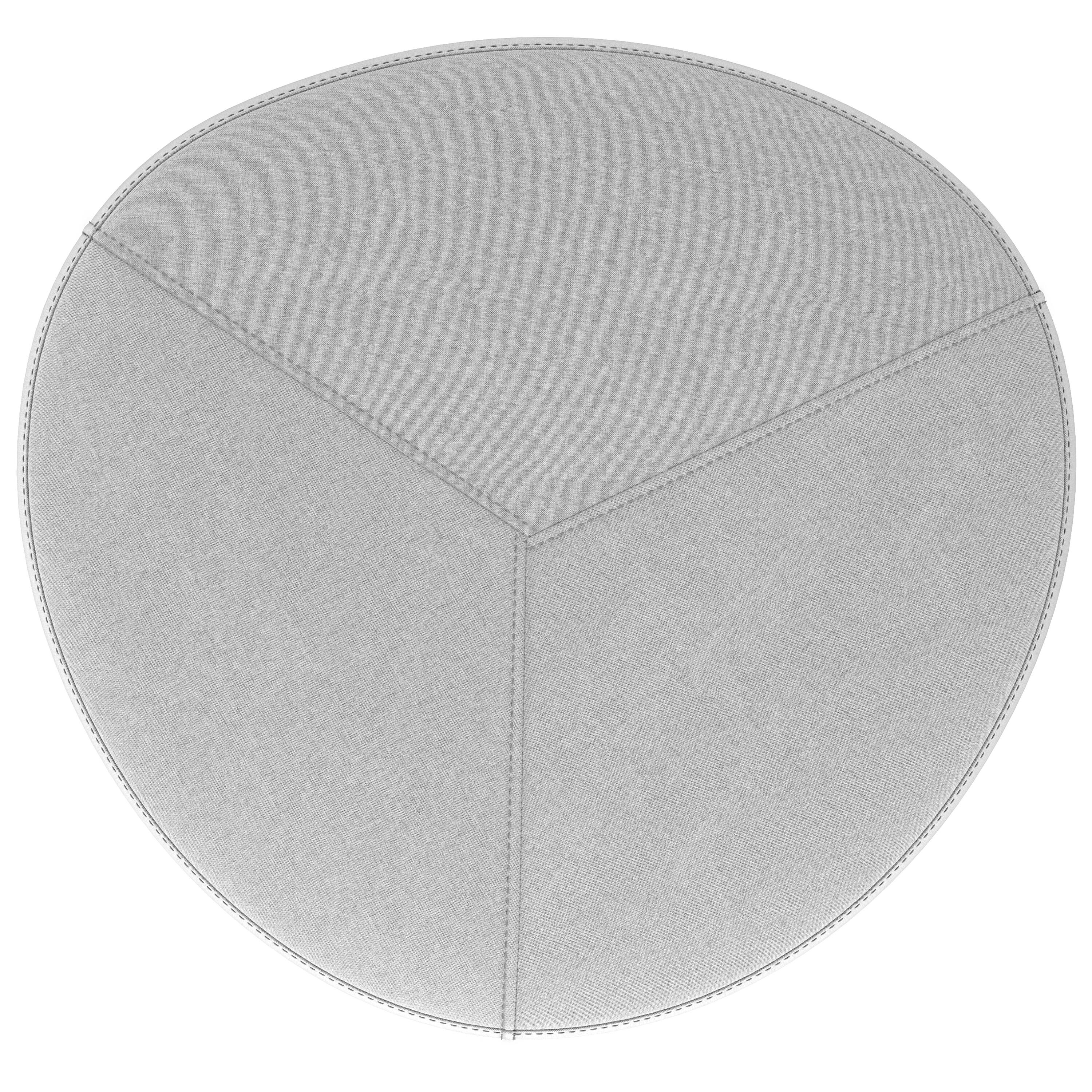 Alt View 1. Simpli Home - Moore Large Ottoman in Light Grey Linen Look Fabric - Light Grey.