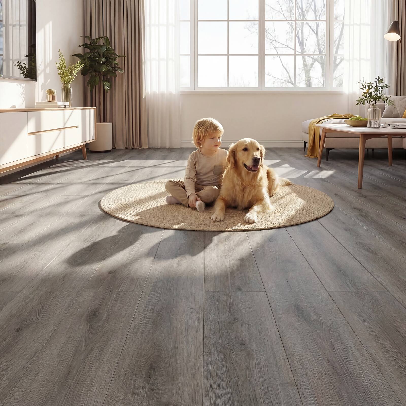 Alt View 1. Costway - Costway 48-Pack 72 Sq.Ft Floor Tile Vinyl Flooring, Waterproof Vinyl Plank Flooring - Gray.