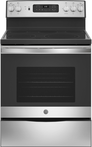 GE - 5.3 Cu. Ft. Freestanding Electric Convection Range - Stainless steel was $774.99 now $464.99 (40.0% off)