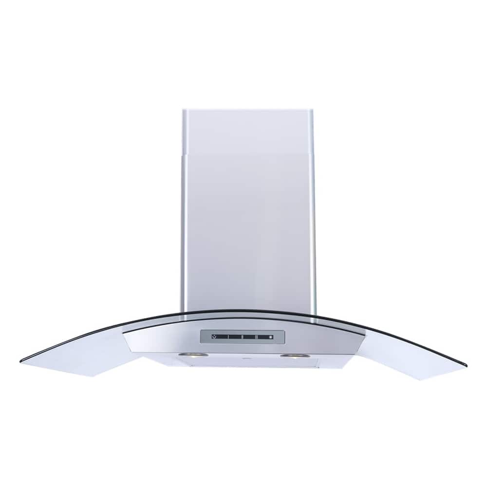 Windster Hoods - 30 inches - Convertible - Wall Range Hood - Stainless Steel/Glass - Front_Zoom