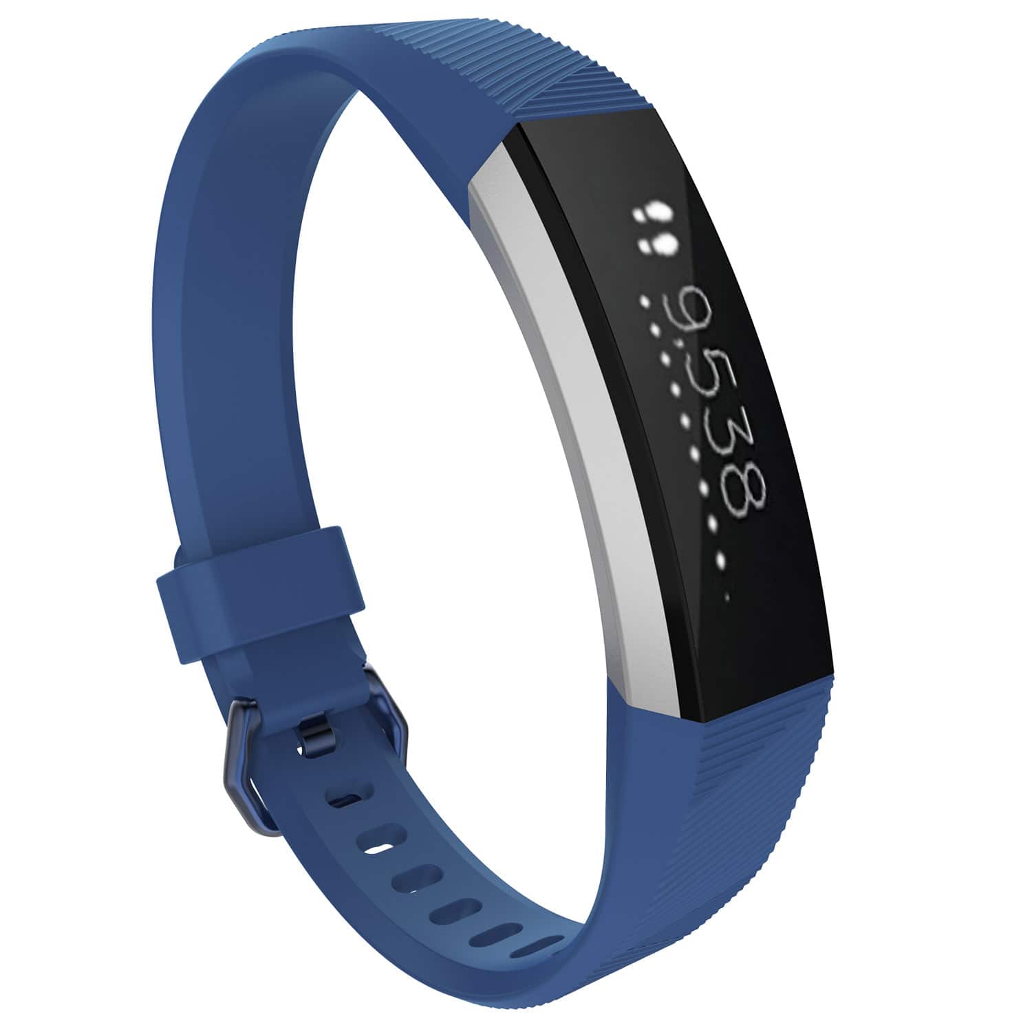 StrapsCo - Active Band Rubber Watch Strap For Fitbit Alta (Medium-Long) - Dark Blue