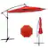 Front. Costway - Costwsy 10 Ft Patio Solar LED 40 Lights Offset Umbrella Crank Cross Base - Orange.