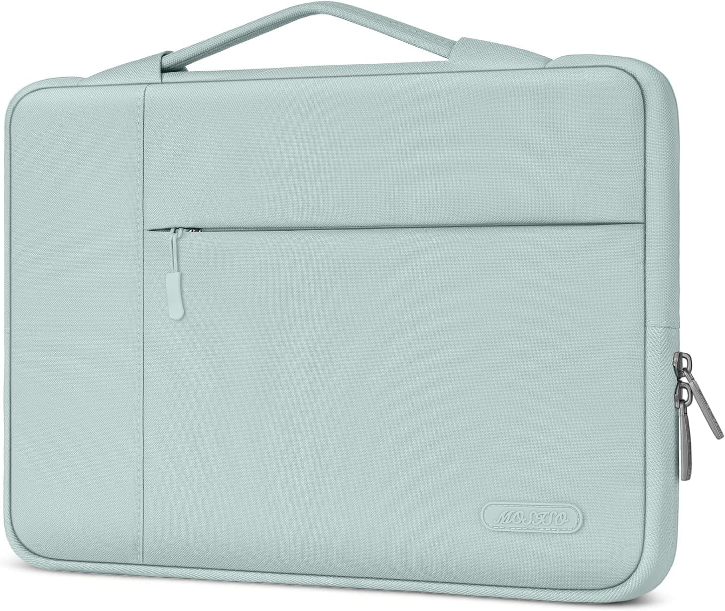 mosiso - 16-inch Laptop Sleeve with Handle, Slim Protective Case for 15–16-inch Laptops - Mint Green