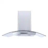 Windster Hoods - 36 inches - Convertible - Wall Range Hood - Stainless Steel/Glass - Front_Zoom