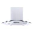 Windster - 30" Convertible Range Hood - Stainless steel and glass - Larger Front