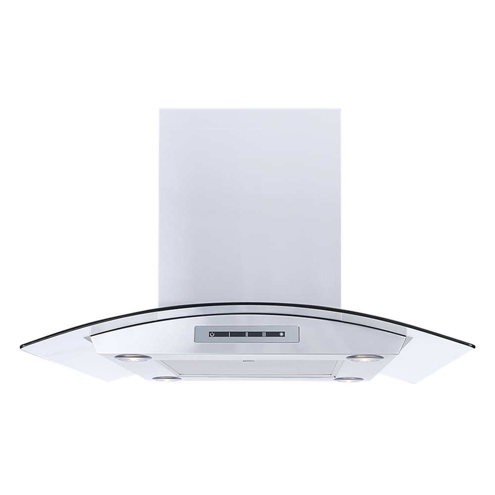 30" Stainless Steel Island Mount Range Hood with Tempered Glass Touch Panel 